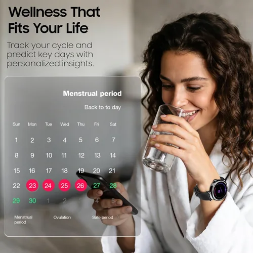 Vista 9 de TOZO S8 AMOLED Smart Watch for Women Men, Fitness Tracker with Bluetooth Calling & Notifications, 3ATM Waterproof, Sleep & Stress Tracking, 100+
