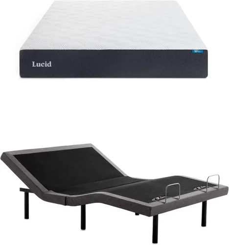 Vista 7 de LUCID - Colchón individual XL de 8 pulgadas y base de cama ajustable L150. Colchón de espuma viscoelástica de gel firme. Carbón de bambú.
