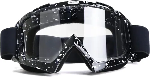 Vista 14 de JAMIEWIN - Gafas de motocross ATV para bicicleta de tierra, motocicleta, UTV MX OTG, gafas para carretera fuera de pista, lentes transparentes anti