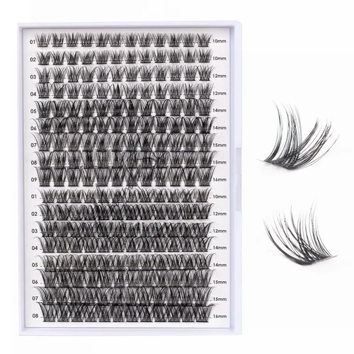Vista 13 de Extensiones de pestañas en racimo, 72 racimos de pestañas individuales, extensiones de pestañas postizas, kit de extensión de pestañas para colocar