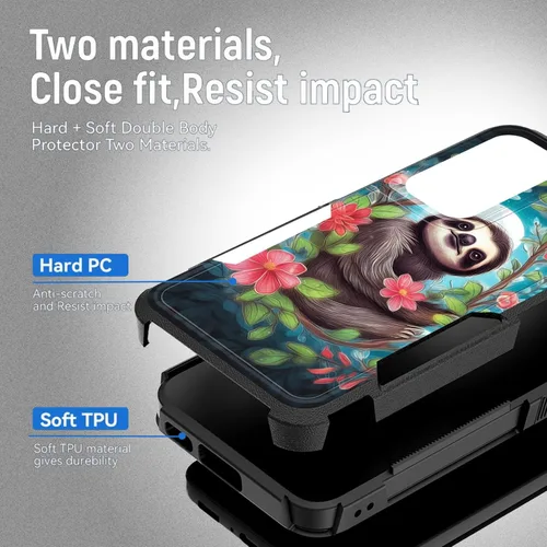 Vista 665 de Funda para Galaxy A14 5G, resistente de doble capa híbrida de policarbonato duro, goma suave, a prueba de golpes, funda protectora resistente