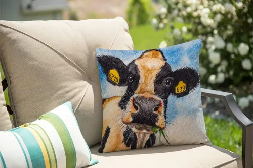 Vista 7 de Solekla Funda de almohada cuadrada de lino y algodón con flores blancas y negras, funda de cojín decorativa para sofá de 18 x 18 pulgadas Sl157