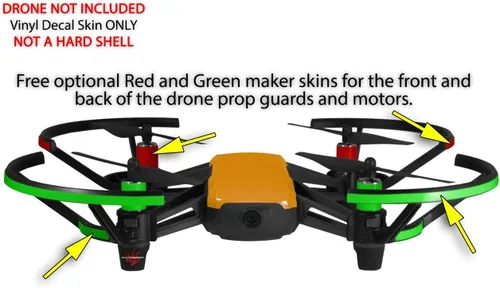 Vista 3 de Skin Wrap 2 Pack para DJI Ryze Tello Drone sólidos colección naranja Drone No Incluidas