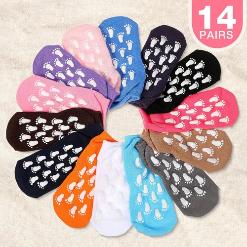 Vista 2 de 14 pares de calcetines antideslizantes para niños calcetines de agarre de tobillo para niños para pilates ballet entrenamiento descalzo pequeño