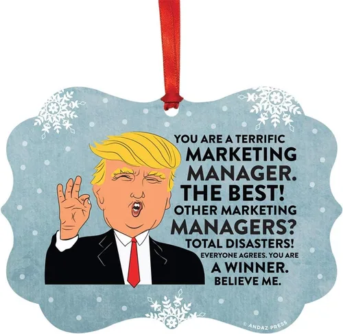 Vista 150 de Andaz Press Presidente Donald Trump Fancy Frame Recuerdo Adorno de Navidad Regalo de broma Ejecutivo de Cuenta, 1 paquete, Divertidas Ideas