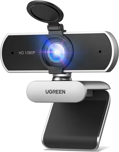 Vista 10 de UGREEN Cámara web Full HD 1080P con micrófono, 2 micrófonos con cancelación de ruido, 85° Fov y enfoque fijo, Plug and Play, corrección automática