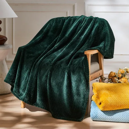 Vista 17 de NEWCOSPLAY Manta de Tiro Súper Suave Aqua Franela Sedosa Premium Fleece con Patrón de Hojas Ligera Manta de Cama para Uso en Todas las Estaciones