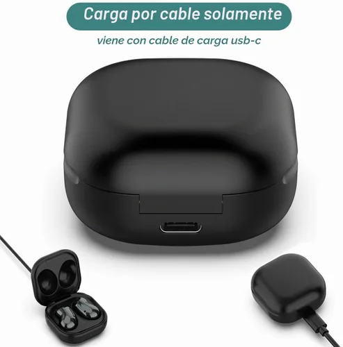 Vista 3 de Kissmart - Funda de carga para auriculares Galaxy Buds Live SM-R180 (negro) Funda de cargador de repuesto para Samsung Galaxy Buds Live Auriculares