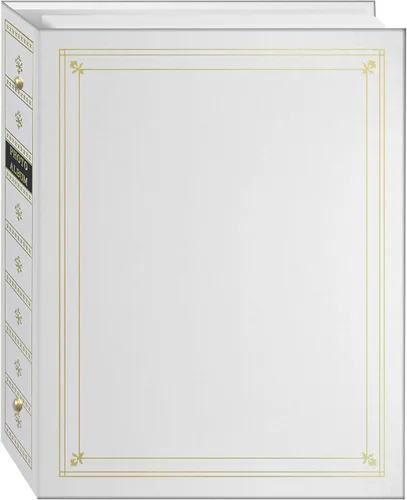 Vista 4 de Pioneer Photo Albums APS-247/BB - Álbum de fotos de 3 anillos encuadernado en piel sintética azul bahía con detalles dorados para impresiones de 4 x
