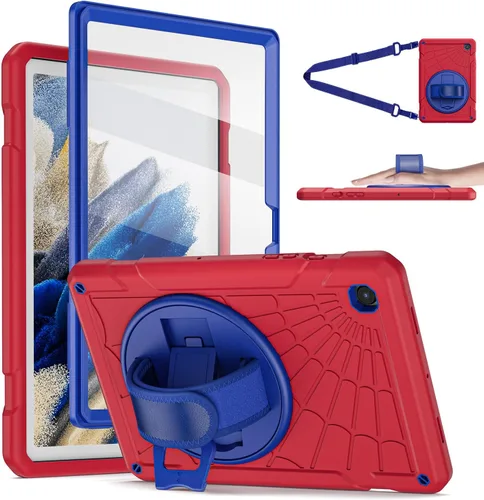 Vista 10 de Funda para Samsung Galaxy Tab A8 de 10.5 pulgadas 2022 con protector de pantalla giratorio 360º correa de mano y soporte, a prueba de caídas