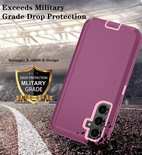 Vista 23 de ONOLA Funda compatible con Samsung Galaxy S24 Ultra con protector de pantalla HD, resistente a los golpes y a las caídas, funda de 3 capas