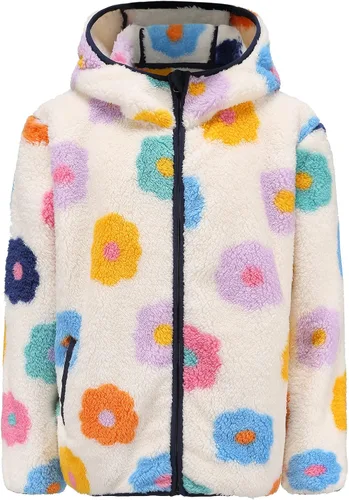 Vista 10 de Chaqueta sherpa de forro polar suave con capucha y cremallera completa para niña Violeta oscuro