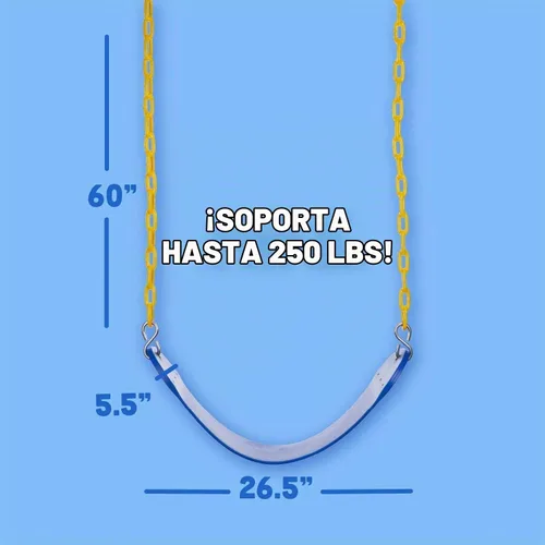 Vista 6 de Squirrel Products Asiento de columpio con correa resistente, reemplazo de asiento de columpio resistente y mosquetones para una fácil instalación