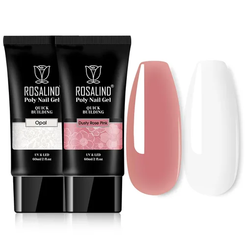 Vista 13 de Rosalind Gel de extensión de poliéster acrílico transparente, paquete de 2 unidades de gel de uñas de 2.1 onzas líquidas, constructor de uñas