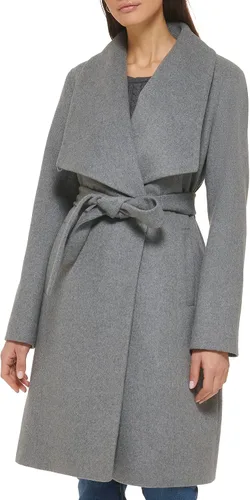 Vista 12 de Cole Haan - Abrigo de lana con cinturón para mujer – Abrigo clásicamente elegante para estilo durante todo el año Cinturón negro.