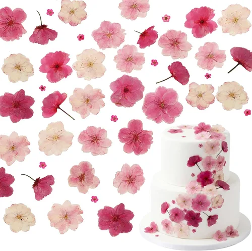 Vista 10 de Decoraciones para tartas de otoño, flores prensadas, hojas de arce