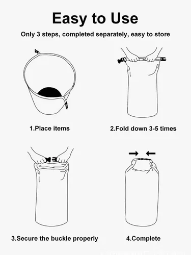 Vista 4 de Bolsa seca impermeable de 25 litros de capacidad, mochila impermeable enrollable para kayak, camping, viajes en la playa y aventuras al aire libre