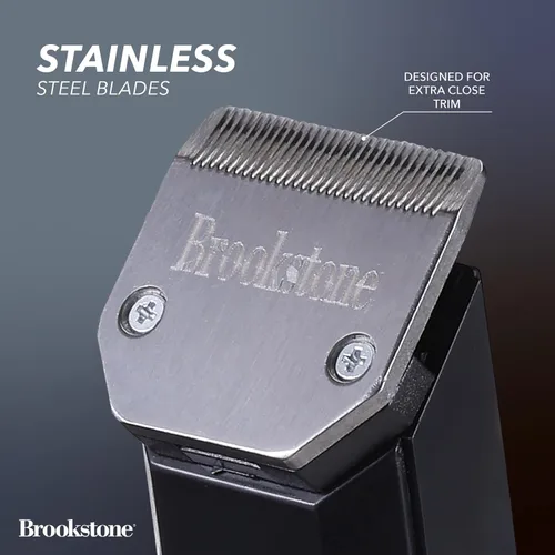 Vista 3 de Brookstone - Cortadora de pelo inalámbrica con base de carga, aseo de precisión para cabello, barba y cuerpo con peines guía ajustables