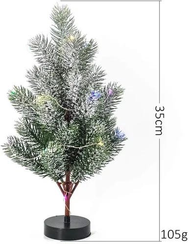 Vista 2 de Árbol artificial brillante de 13.8 in, árbol de Navidad luminoso, decoración inmortal para el hogar, adornos de Navidad