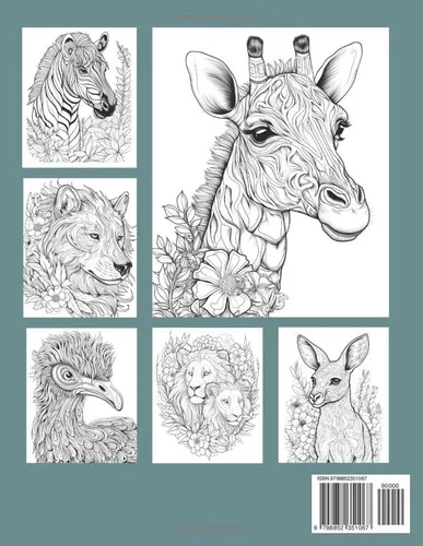 Vista 2 de Zoo Coloring Book Relaxing and Expressive Coloring Book Designed for Both Kids and Adults