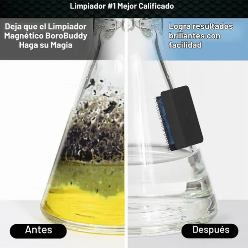 Vista 2 de SNOWTREE BoroBuddy - Limpiador de vidrio magnético BoroBuddy Piezas de vidrio, botellas, jarrones Diseño compacto para espacios más estrechos