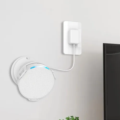 Vista 12 de Estante de pared para altavoces Echo Pop, soporte para Echo Pop con gestión de cables integrada que ahorra espacio para accesorios de altavoces Echo
