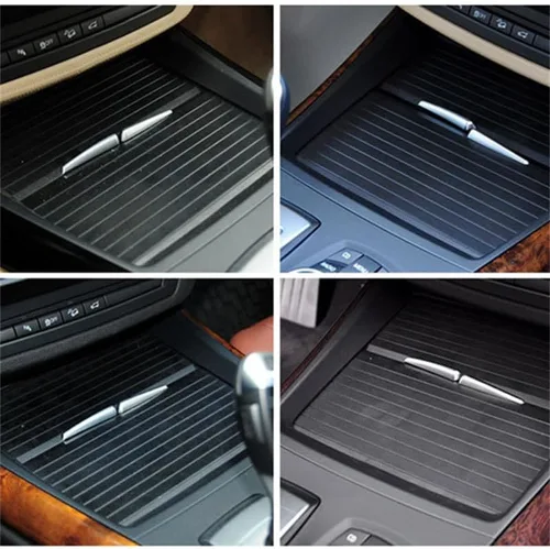 Vista 6 de Cubierta enrollable para consola central, portavasos, cremallera enrollable, persianas deslizantes para BMW X5 E70 2007-2013 X6 E71 E72 2008-2014