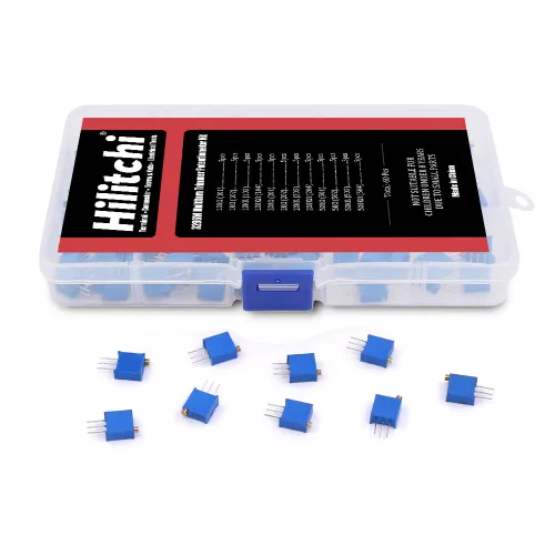 Vista 6 de Hilitchi 120 piezas [100 a 500K] ohmios 3296W Multiturn Trimmer Potenciómetro Surtido Kit - [12 Valores]