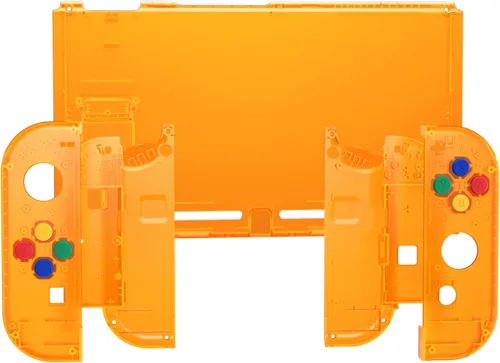 Vista 3 de eXtremeRate Botones de carcasa de repuesto para Nintendo Switch, placa trasera para consola de interruptores, carcasa con botones coloridos