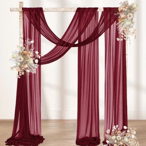 Vista 24 de MLMW Tela de Drapeado para Arco de Boda 1 Panel 29" x 20 Pies Tela Transparente Negra Cortinas de Telón de Fondo para Arco de Boda Cortinas Negro