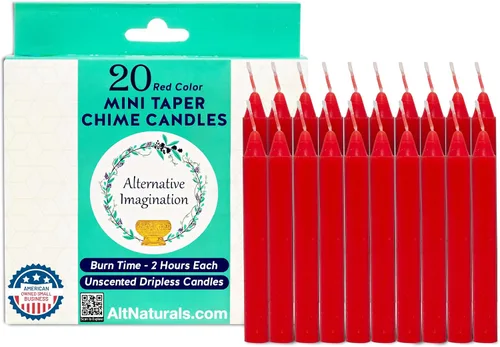 Vista 10 de Alternative Imagination Blue Chime Candles - Paquete de 20 mini velas cónicas sin perfume de 4 pulgadas, velas rituales de larga duración sin goteo