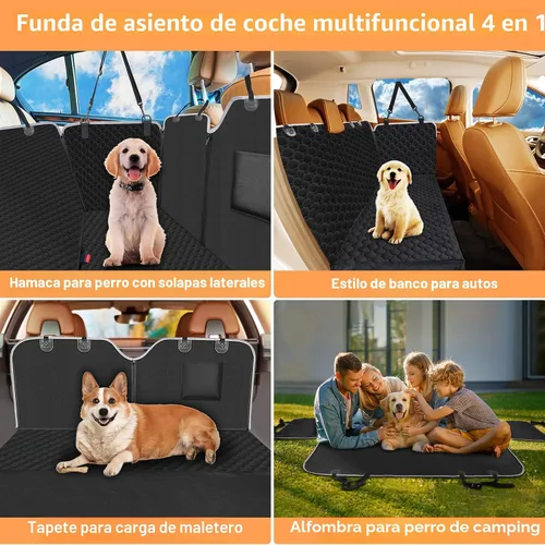 Vista 4 de Mancro Funda de asiento de automóvil para perro para asiento trasero, 2026 mejorada 600D, resistente, impermeable y resistente a los arañazos
