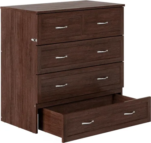 Vista 11 de AFI, Northfield Murphy Bed - Baúl de cama Twin XL con colchón de 6", cajón de almacenamiento y cargador USB integrado, ámbar quemado Amarillo ámbar