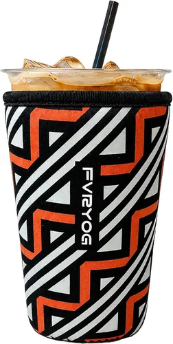 Vista 84 de Fundas de neopreno reutilizables aisladas para café helado, fundas para tazas de café helado, fundas para bebidas heladas y calientes