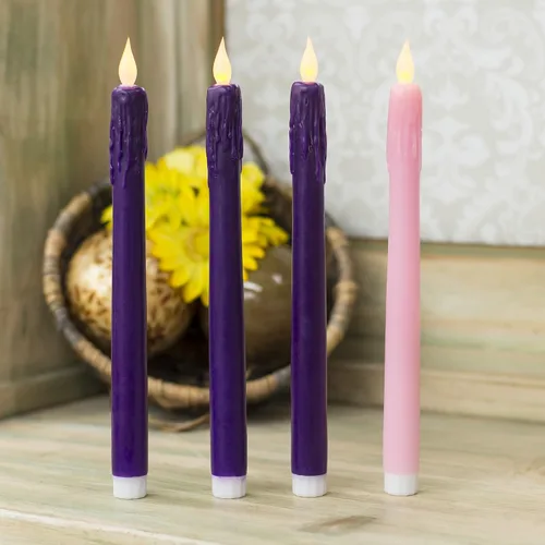 Vista 2 de Juego de velas de adviento LED, 4 piezas de 10 1/4