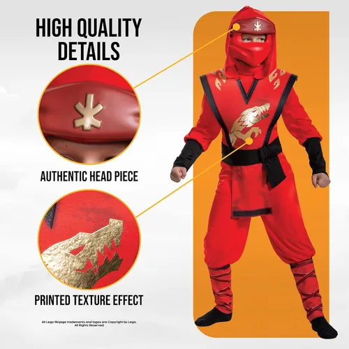 Vista 4 de Disguise Disfraz infantil de lujo Kai Legacy Rojo
