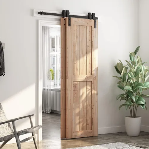 Vista 3 de SMARTSTANDARD Kit de herramientas para puerta corrediza de granero de 4 pies, para puertas de madera dobles - Riel único - Suave y silencioso