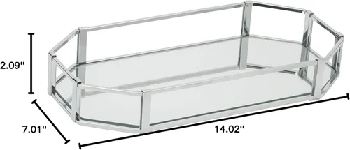 Vista 4 de Bandeja de tocador de espejo de diseño octangular