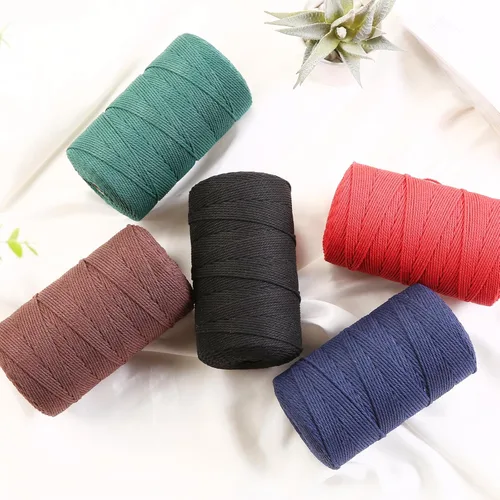 Vista 6 de Cuerda de macramé de 2 mm x 349 metros de cuerda de algodón natural para macramé, cuerda de macramé de color, cuerda de algodón suave, suministros