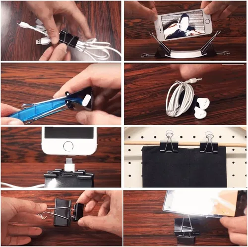 Vista 5 de 40 unidades de clips de carpeta extra grandes para oficina y hogar, 2 pulgadas