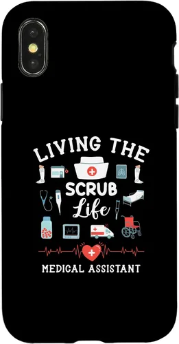 Vista 5 de Carcasa para iPhone 16 Living The Scrub Life Medical Assistant Nurse