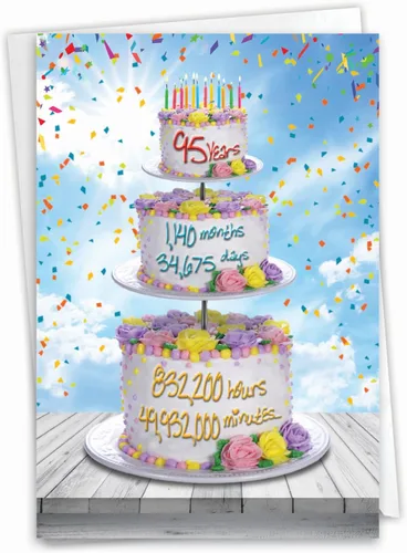 Vista 12 de NobleWorks - Tarjeta de feliz cumpleaños del 95º hito - Tarjeta divertida para niños de 95 años, humor para personas mayores - Ecuación de edad 95
