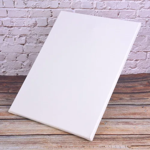 Vista 8 de Marco de pintura al óleo blanco estirado en blanco, imprimado de madera de pino para pintura acrílica para verter pintura al óleo, medios de arte