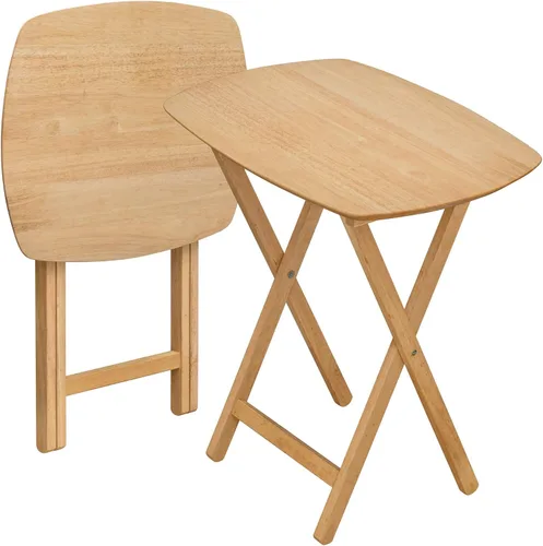Vista 9 de Mesa plegable de madera de gran tamaño para TV, 25.5 pulgadas Natural, Para Cenar, Para Comer