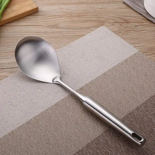 Vista 4 de Cuchara de Cocina, Cucharas Grandes de Servir de Acero Inoxidable 304, Plata/31,9 cm