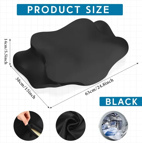 Vista 2 de Hahafelt Funda de Almohada Cervical para el Cuello (Solo Funda de Almohada) Funda de Almohada de Satén con Cremallera Funda de Almohada de Contorno