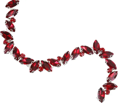 Vista 14 de uxcell Borde de cadena de diamantes de imitación de 1 yarda, aplique de cadena de cristal brillante de 0.394 pulgadas para costura, joyería