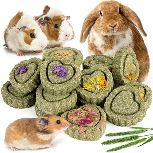 Vista 7 de Sofier Timothy Heno Treats - Juguetes para conejo, conejillo de indias, masticables naturales para dientes hechos a mano para conejos, masticables