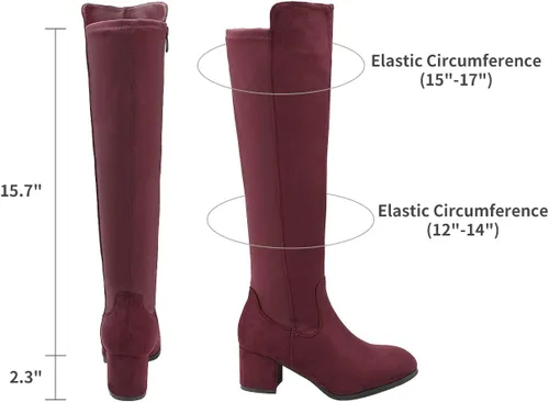 Vista 3 de DREAM PAIRS Botas a la rodilla, de tacón alto, para mujer