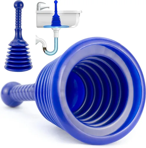 Vista 11 de Luigi's Desagüe para cocina con émbolo para lavabo de baño, bañera o ducha de drenaje, removedor de obstrucciones pequeño y potente, estilo Negro
